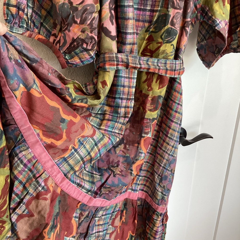 Anthropologie Multicolor Plaid and Floral Dress - Picture 9 of 12